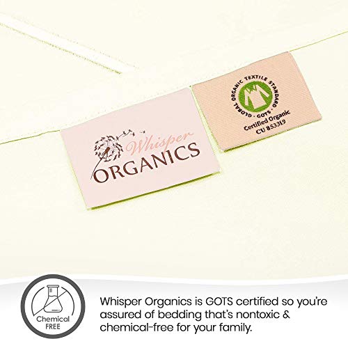 Whisper Organics 100% Organic Cotton Fitted Sheet, 300 Thread Count - GOTS Certified