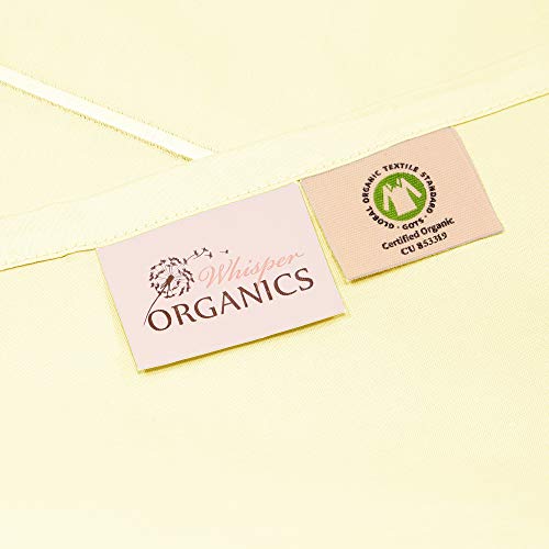 Whisper Organics Organic Cotton Pillow Case Set GOTS Certified, 400 Thread Count, Sateen