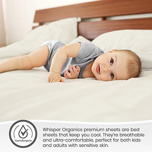 Whisper Organics 100% Organic Cotton Fitted Sheet, 300 Thread Count - GOTS Certified