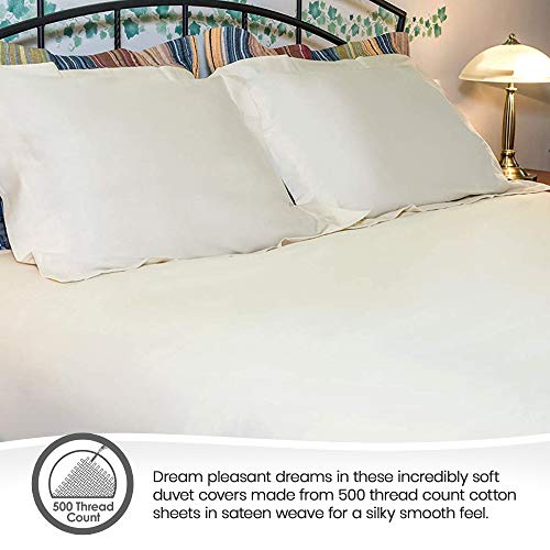 Whisper Organics Organic Cotton Duvet Cover G.O.T.S. Certified, 500 Thread Count